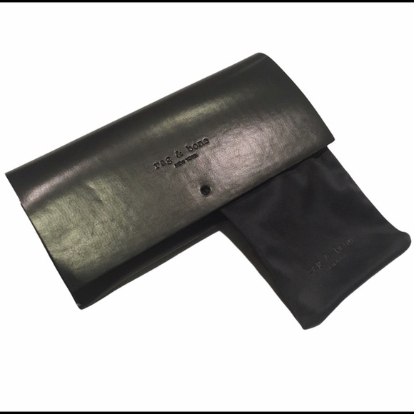 Rag & Bone Black Semi Soft Glasses Case and Pouch - Picture 4 of 7
